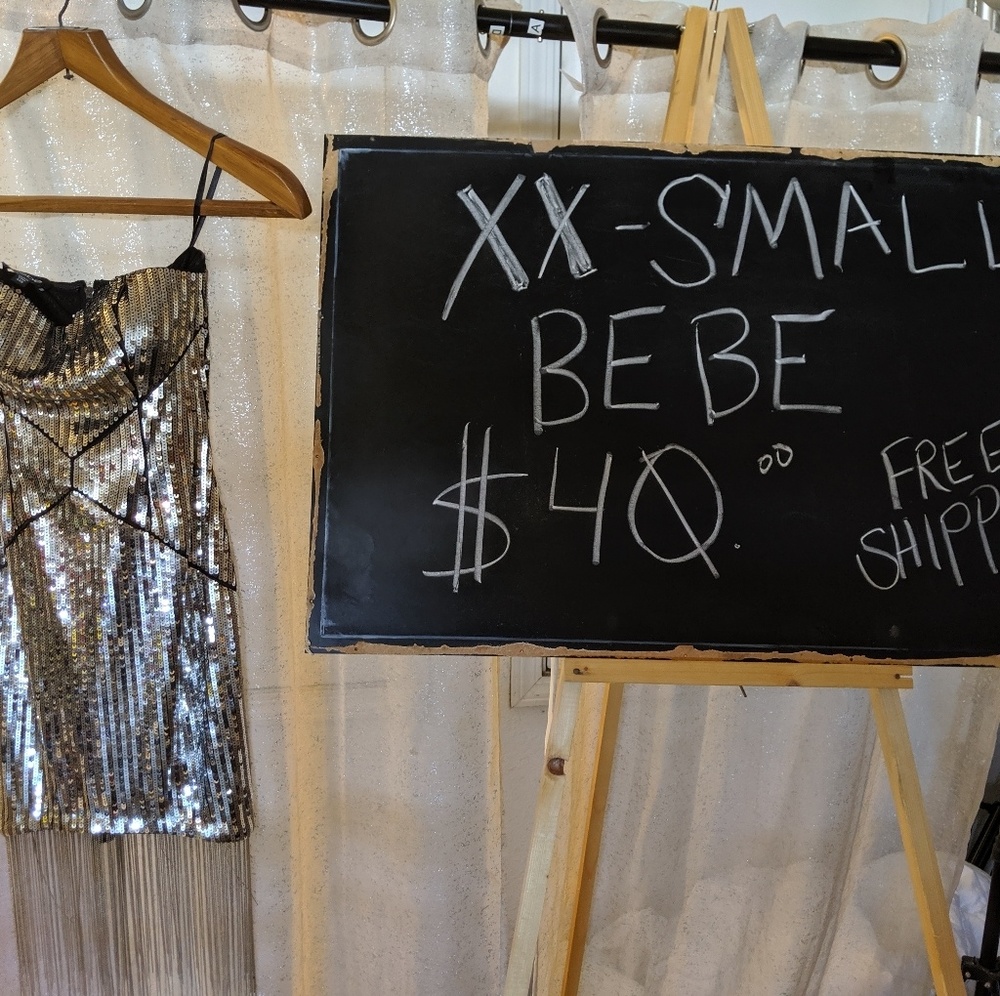 Xxs Bebe silver sequin dress